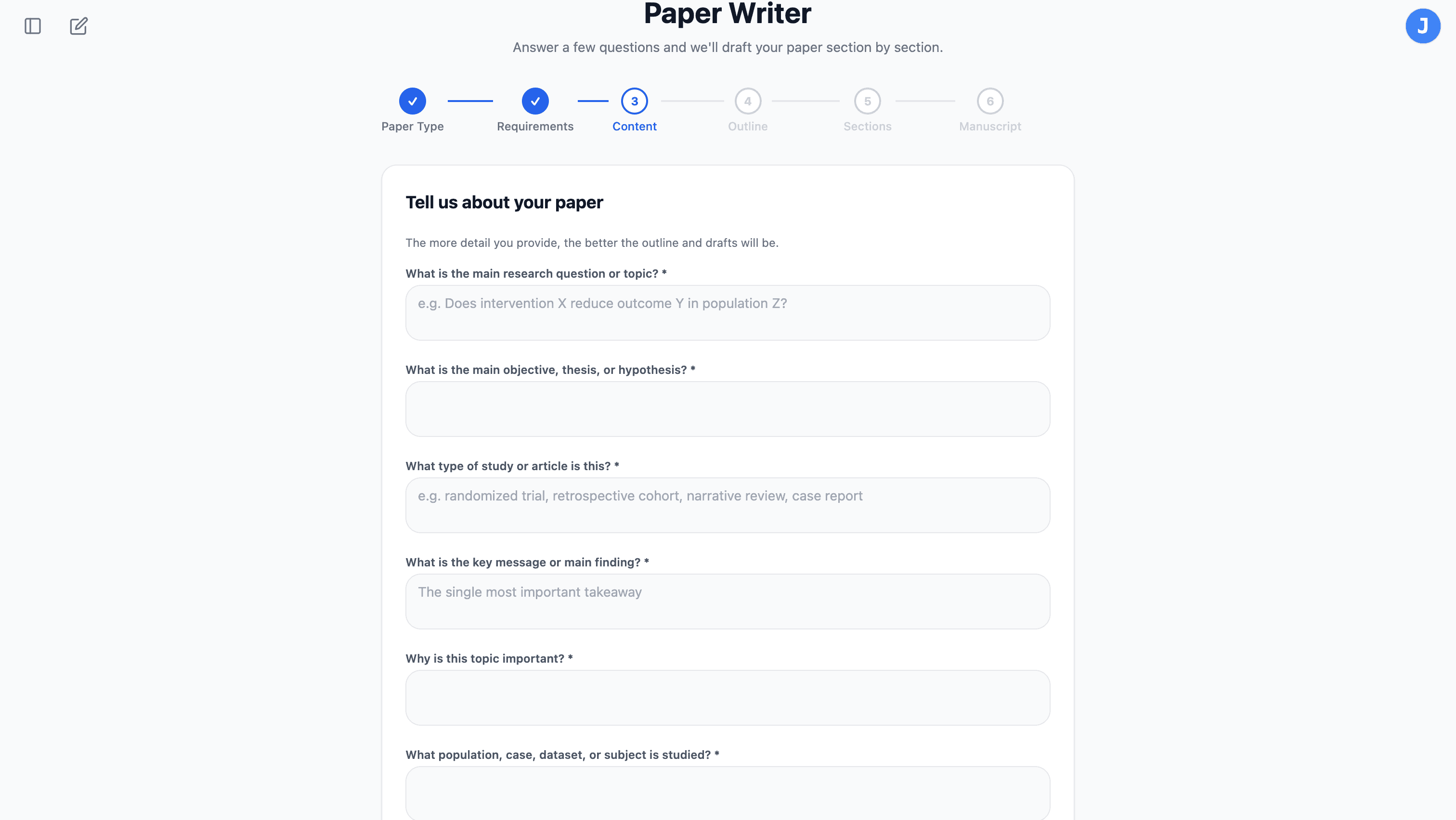 Paper Writer — Step 3: Provide Research Context