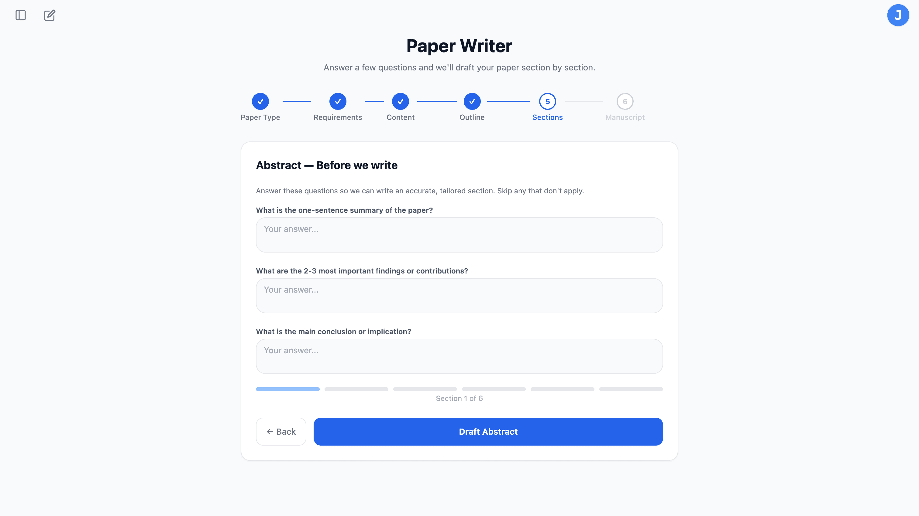 Paper Writer — Step 5: Draft Each Section
